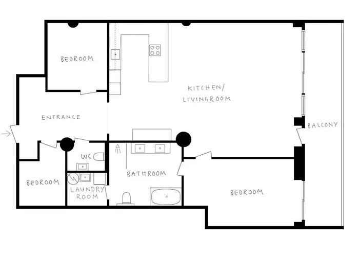 Lägenhet High End 2br - Balcony - Harbour View *